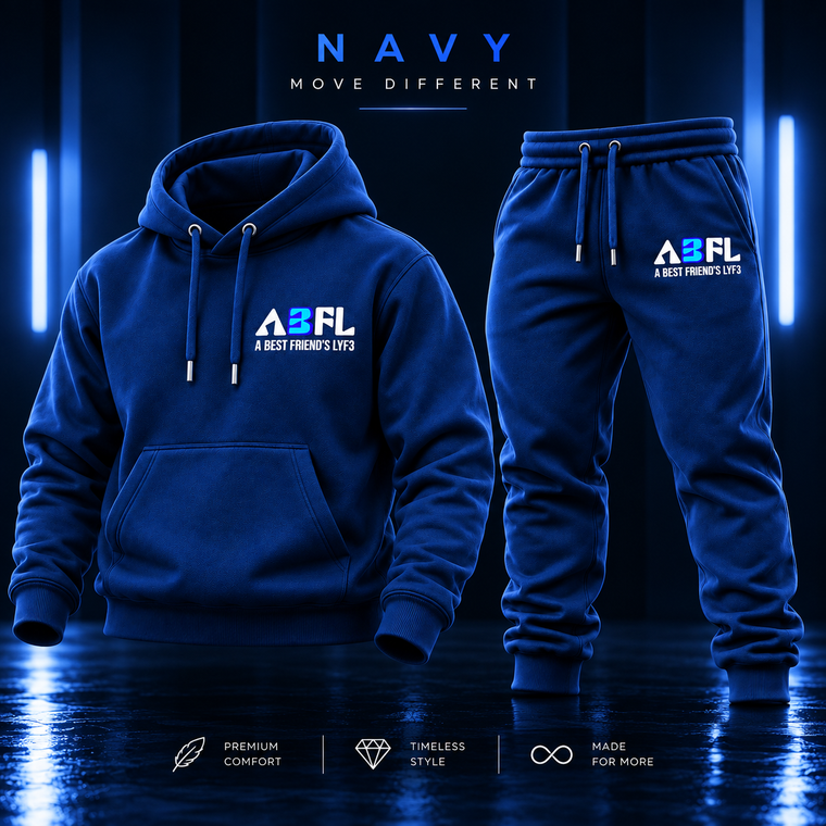 ABFL Men Navy Jogger Set