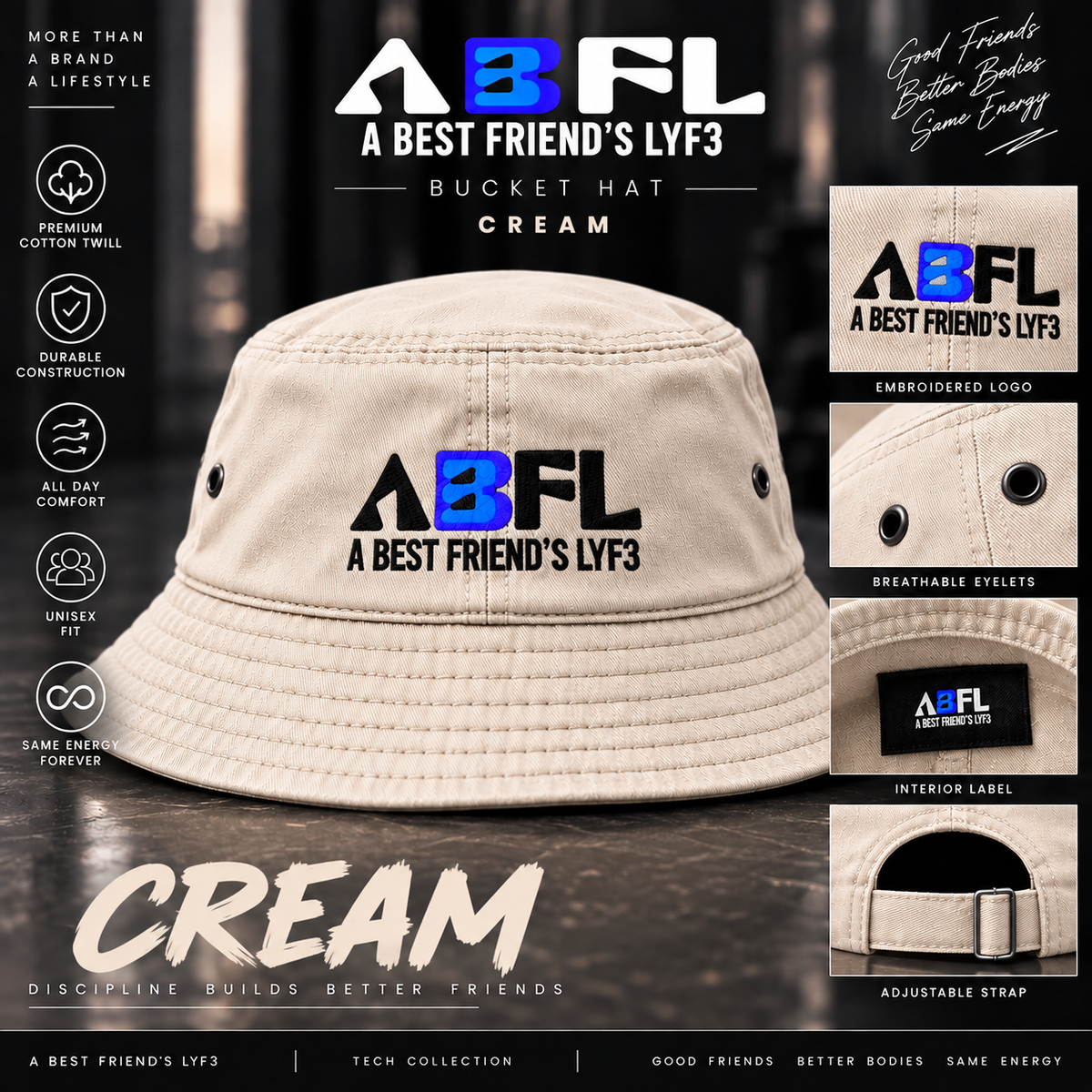 ABFL Cream Bucket Hat