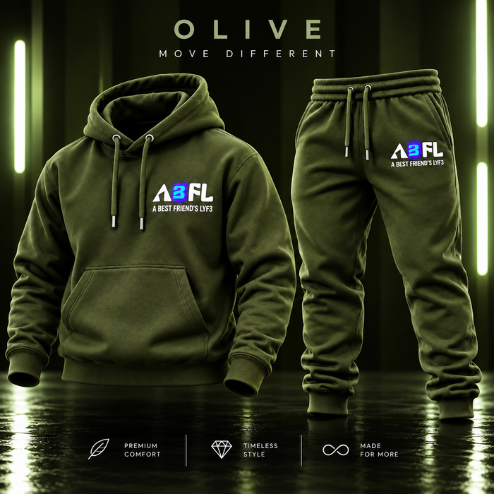 ABFL Olive Green Men Jogger Set
