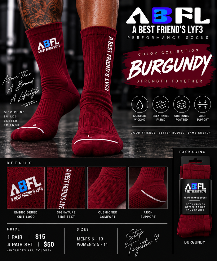 Burgundy Performance Socks ABFL