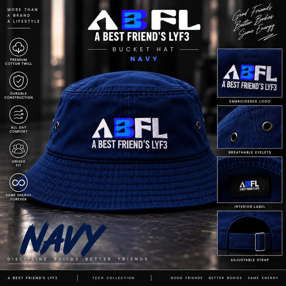 ABFL Navy Bucket Hat