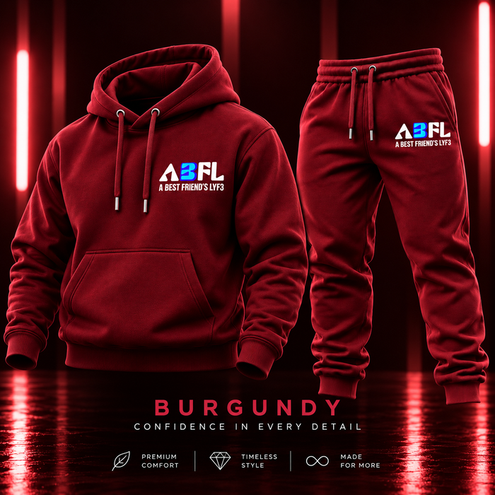 ABFL Men Burgundy Jogger Set