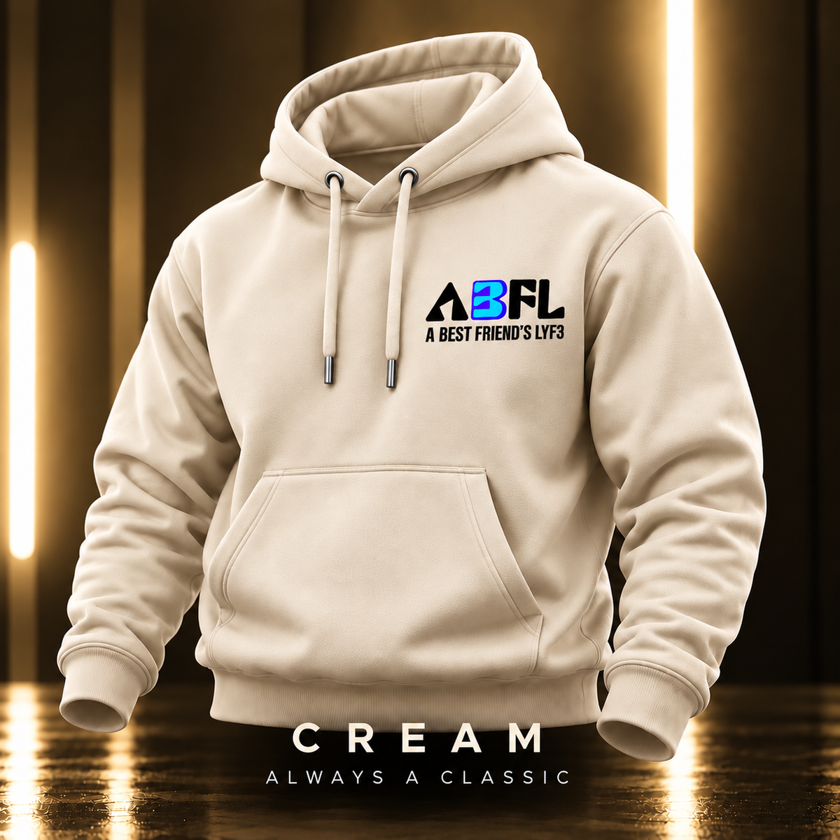ABFL Men Cream Hoodie