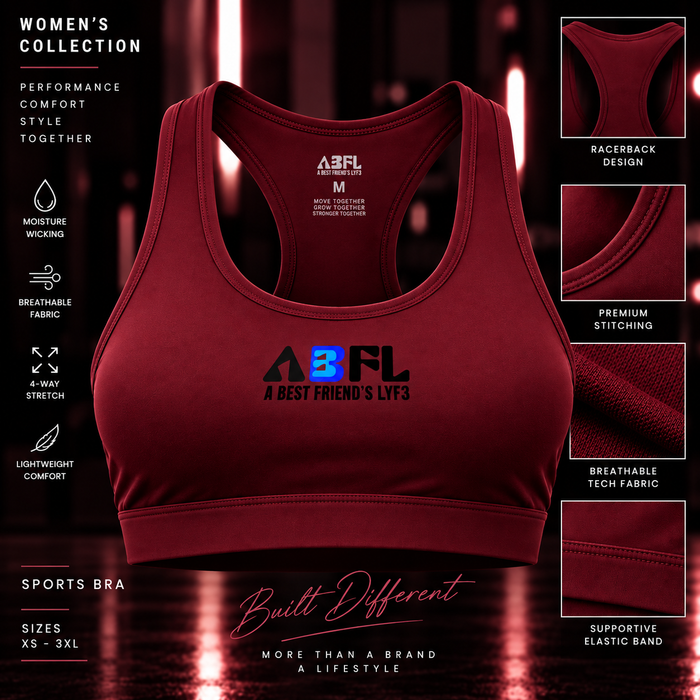 Burgundy Racerback Sports Bra