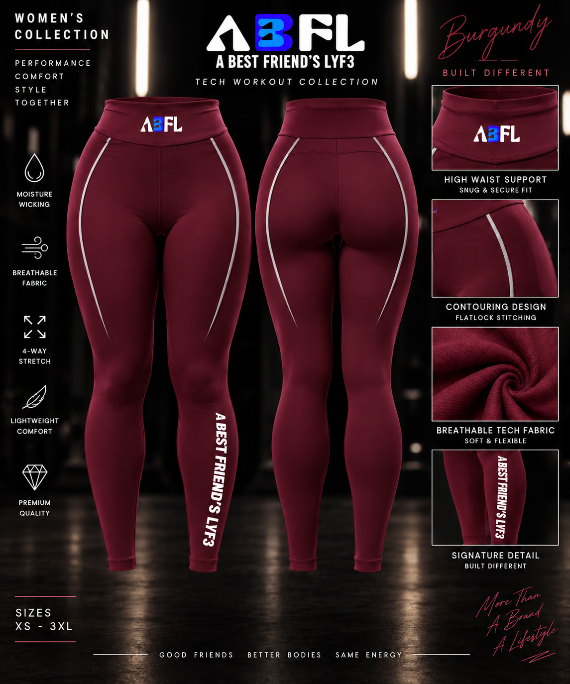 Burgundy Tech Workout Pants
