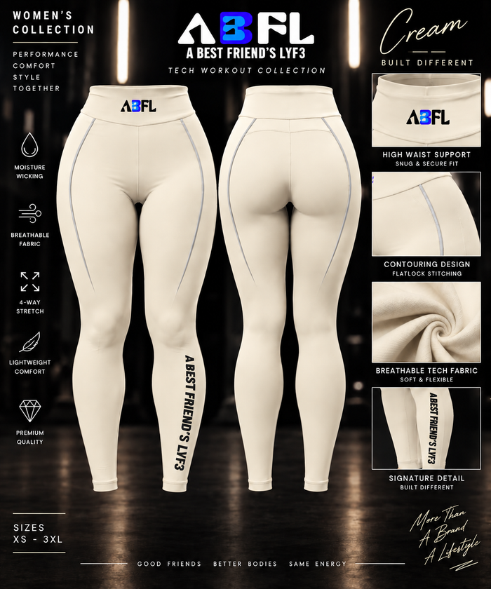 Cream Tech Workout Pants