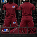 Men Burgundy Workout Set