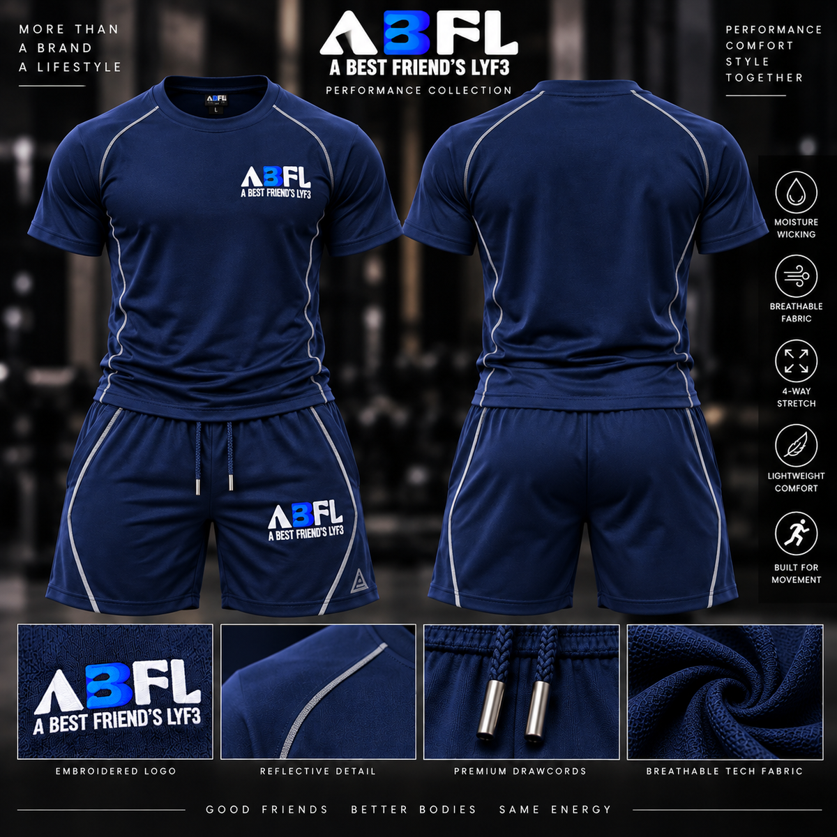 Men Navy Workout Set