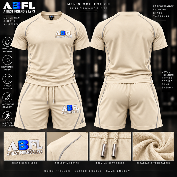 Men Cream Workout Set